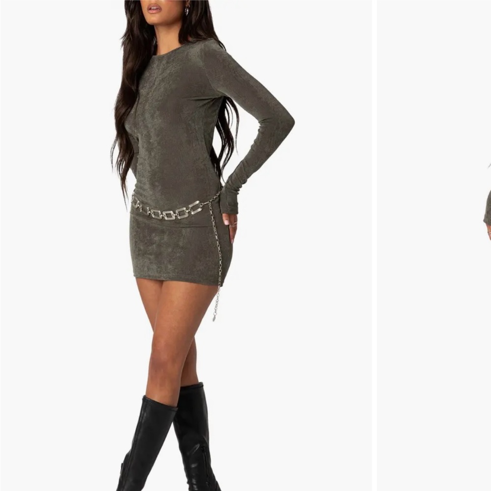 Edikted Alaric Open Back Long Sleeve Minidress New With Tags Never Worn